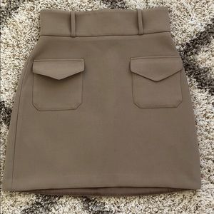 Beige Mini Skirt with front pockets